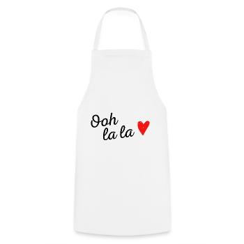 Oh la la - Tablier de cuisine - blanc - Devant - AI Model Male 185 dark (185cm)