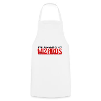 Books Turn Muggles Into Wizards 4 - Cooking Apron - white - Front - AI Model Male 185 dark (185cm)