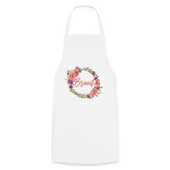 Mariée mariage enterrement de vie de garçon - Tablier de cuisine - blanc - Devant - AI Model Male 185 dark (185cm)