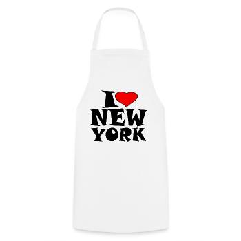 New York - J'aime New York - J'adore New York - Tablier de cuisine - blanc - Devant - AI Model Male 185 dark (185cm)