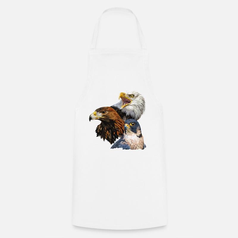 Bald Eagle, Golden Eagle and Peregrine Falcon - Cooking Apron - white