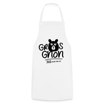 Grumpy bear 365 days a year! - Cooking Apron - white - Front - AI Model Male 185 dark (185cm)