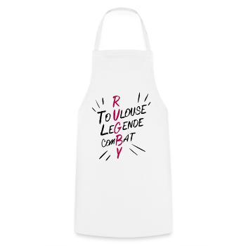 Rugby Toulouse, supporter  - Tablier de cuisine - blanc - Devant - AI Model Male 185 dark (185cm)