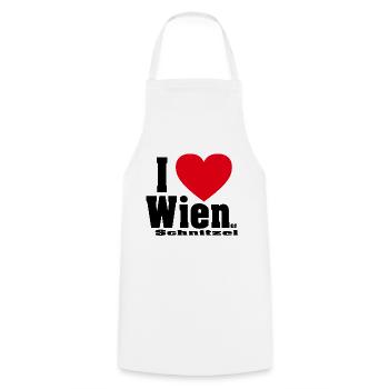 I Love Wien - Kochschürze - Weiß - Vorne - AI Model Male 185 dark (185cm)