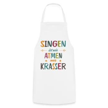 Singen ist wie Atmen nur krasser Retro - Kochschürze - Weiß - Vorne - AI Model Male 185 dark (185cm)