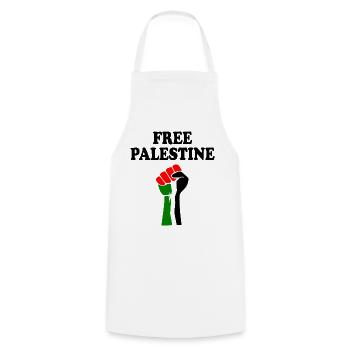 Free palestine - Tablier de cuisine - blanc - Devant - AI Model Male 185 dark (185cm)