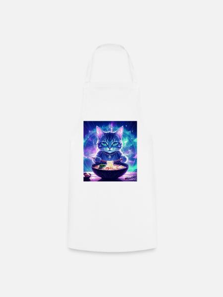 Katze ,Japan ,Kawaii,anime,ramen,Nacht - Kochschürze - Weiß