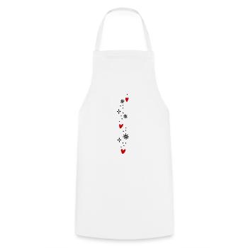 Coeurs Paillettes - Tablier de cuisine - blanc - Devant - AI Model Male 185 dark (185cm)