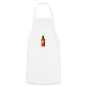 Sauce piment fort Asia Sriracha Jalapeno Rouge - Tablier de cuisine - blanc - Devant - AI Model Male 185 dark (185cm)