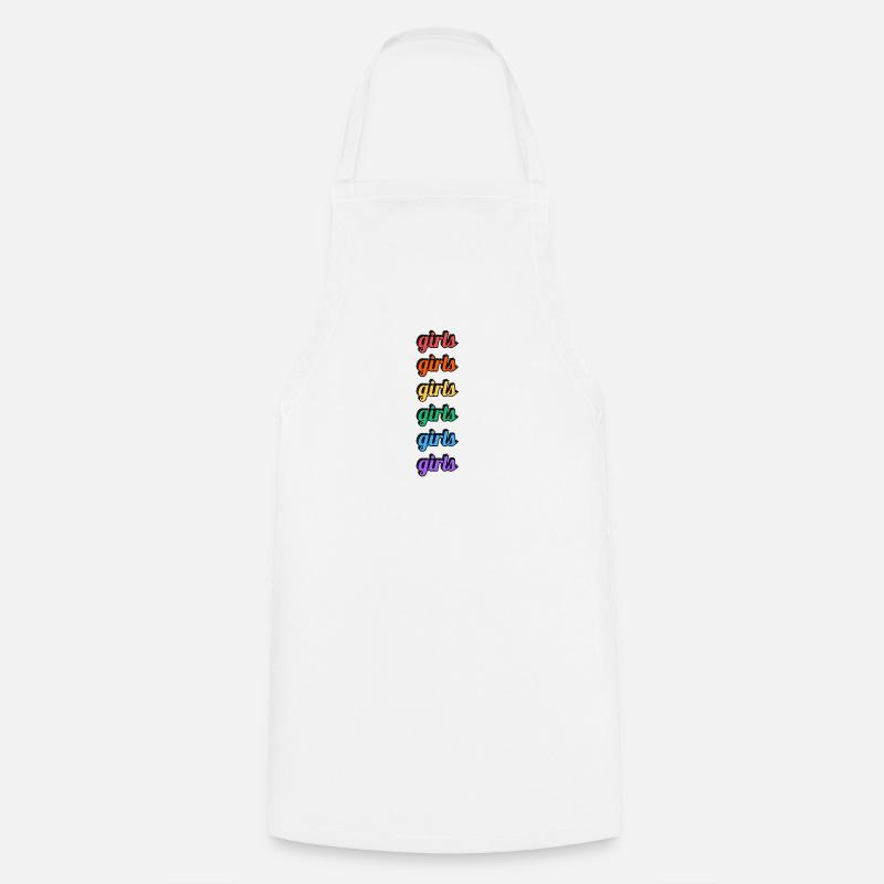 Lesbiennes Filles Arc-en-ciel Texte - Tablier de cuisine - blanc