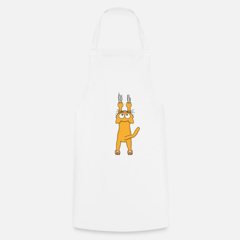 Orange cat - Cooking Apron - white