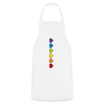 LGBT CSD LGBTQ+ HERZ REGENBOGEN HERZEN PRIDE MONTH - Kochschürze - Weiß - Vorne - AI Model Male 185 dark (185cm)