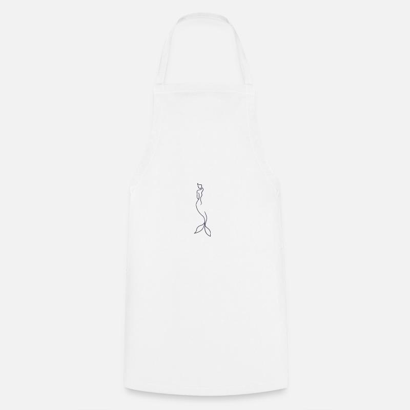 Sirène silhouette conte de fées dessiné à la main - Tablier de cuisine - blanc