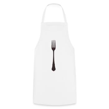 Fork Silhouette - Cooking Apron - white - Front - AI Model Male 185 dark (185cm)