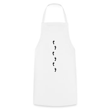 Footprints - Cooking Apron - white - Front - AI Model Male 185 dark (185cm)