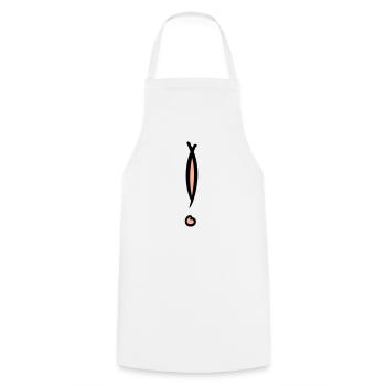 Point d’exclamation décoratif. Dessiné à la main. - Tablier de cuisine - blanc - Devant - AI Model Male 185 dark (185cm)