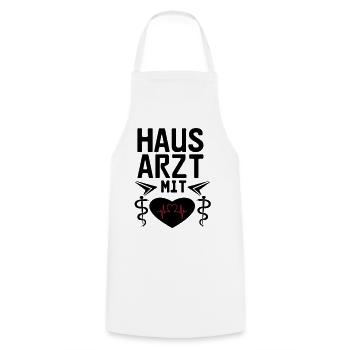Hausarzt mit Herz Geschenk - Kochschürze - Weiß - Vorne - AI Model Male 185 dark (185cm)