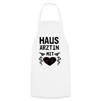 Hausärztin mit Herz Geschenk - Kochschürze - Weiß - Vorne - AI Model Male 185 dark (185cm)