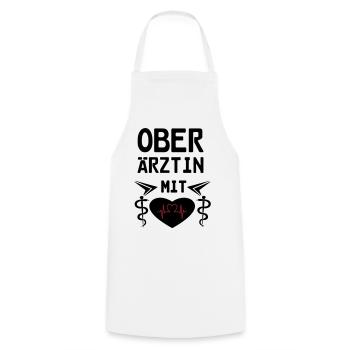 Oberärztin mit Herz Geschenk - Kochschürze - Weiß - Vorne - AI Model Male 185 dark (185cm)