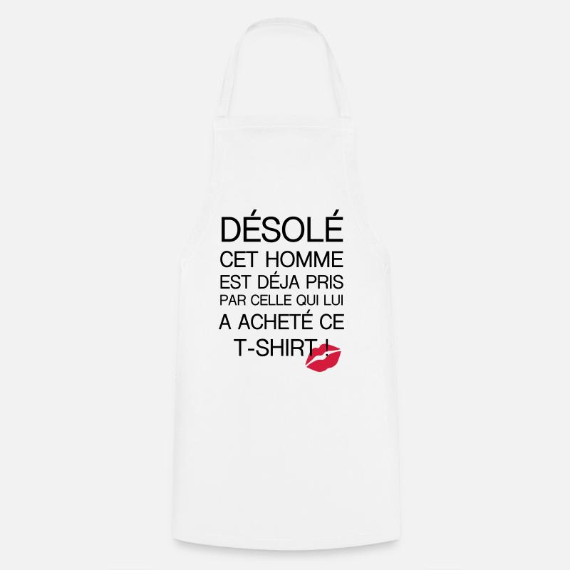 Désolé Homme pris - Tablier de cuisine - blanc