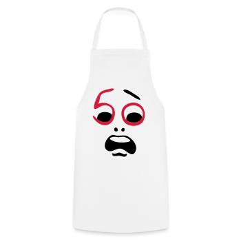 Help, 50 years! - Cooking Apron - white - Front - AI Model Male 185 dark (185cm)
