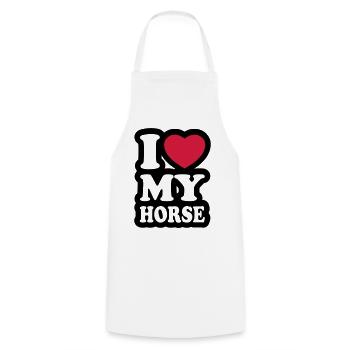 I love my horse - J'aime mon cheval - Tablier de cuisine - blanc - Devant - AI Model Male 185 dark (185cm)