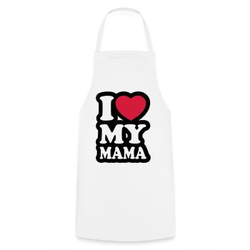 I love my mama - Cooking Apron - white - Front - AI Model Male 185 dark (185cm)