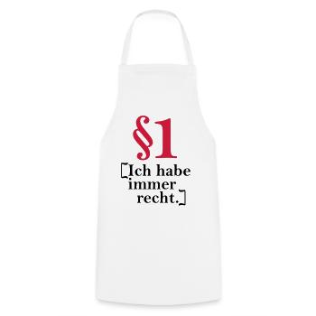 § 1 I'm always right. - Cooking Apron - white - Front - AI Model Male 185 dark (185cm)