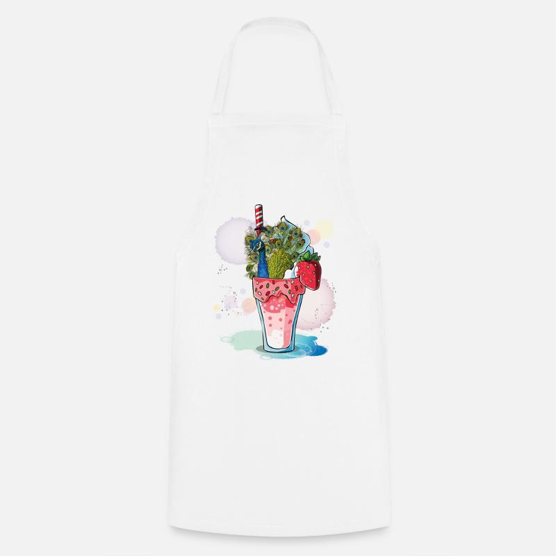 Peacock - Cooking Apron - white