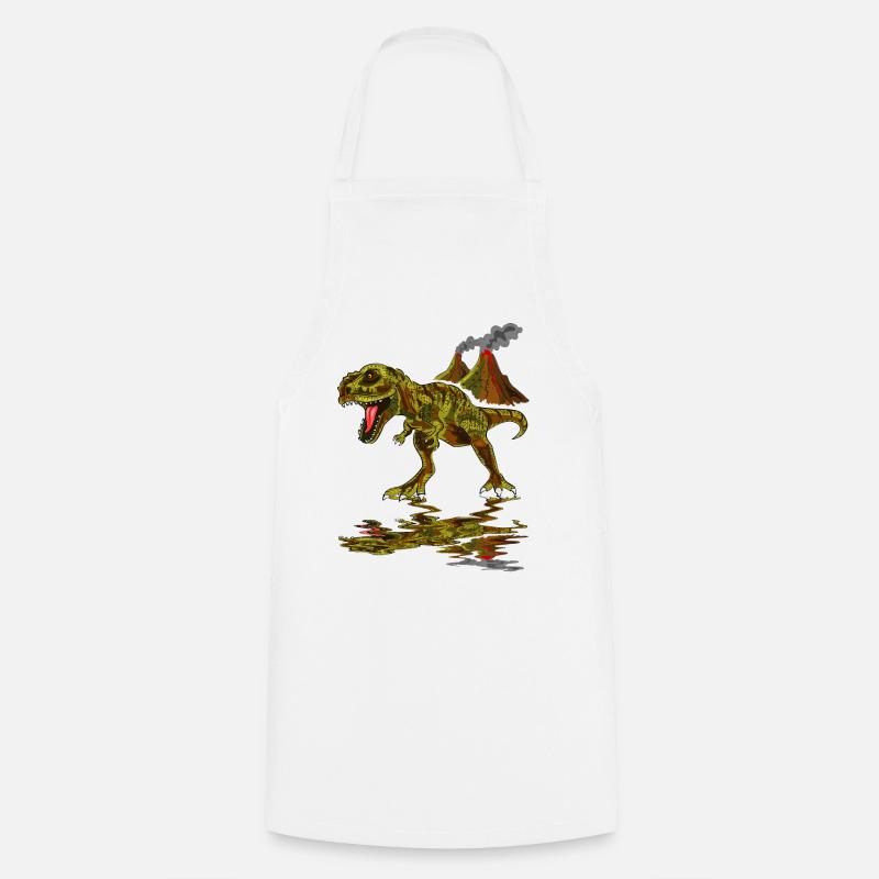 Dinosaurier Vulkan - Kochschürze - Weiß