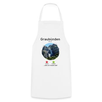 Graubünden Naturruf Design - Cooking Apron - white - Front - AI Model Male 185 dark (185cm)