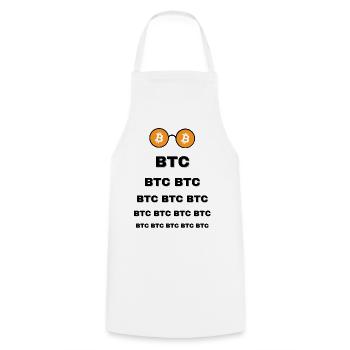 Bitcoin Lunette - Tablier de cuisine - blanc - Devant - AI Model Male 185 dark (185cm)
