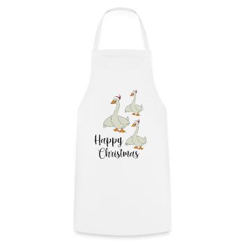 Happy Christmas - Kochschürze - Weiß - Vorne - AI Model Male 185 dark (185cm)