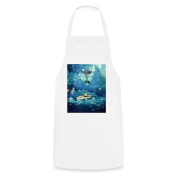Magic Ocean - Cooking Apron - white - Front - AI Model Male 185 dark (185cm)