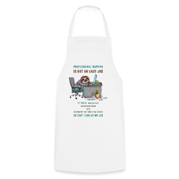 Drôle de paresseux dans le bureau cool dicton - Tablier de cuisine - blanc - Devant - AI Model Male 185 dark (185cm)
