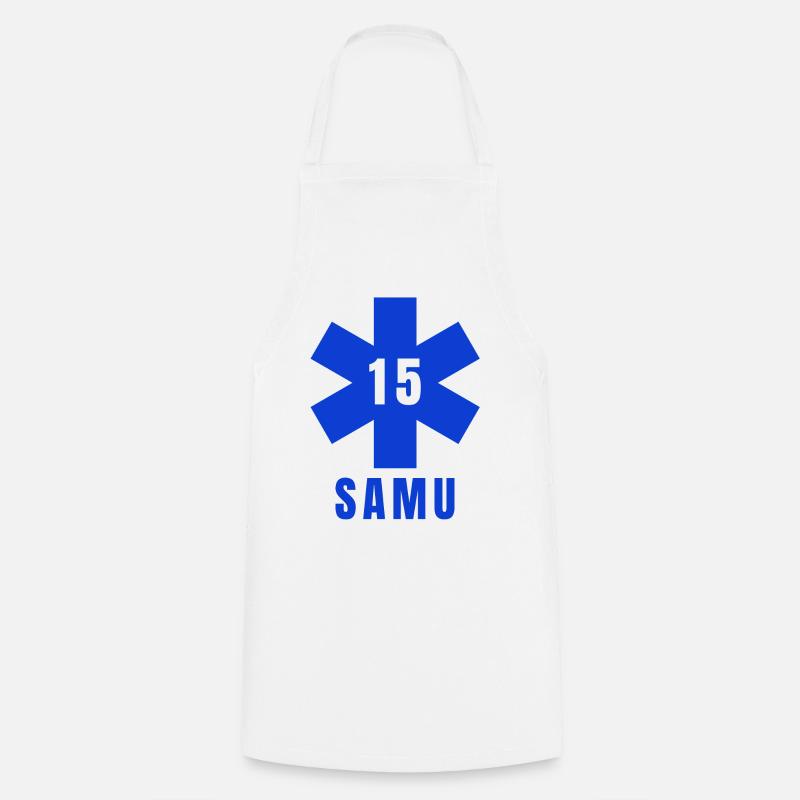 SAMU, urgences, ambulance - Tablier de cuisine - blanc
