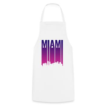 Miami Skyline Gradient Blau Pink - Kochschürze - Weiß - Vorne - AI Model Male 185 dark (185cm)