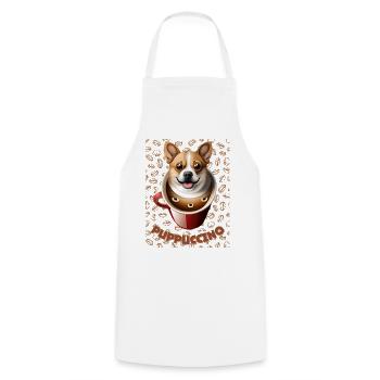 Coffee Dog Puppuccino T-Shirt - Tablier de cuisine - blanc - Devant - AI Model Male 185 dark (185cm)