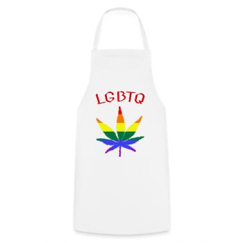 LGBTQ Pride CSD Regenbogen Love - Kochschürze - Weiß - Vorne - AI Model Male 185 dark (185cm)