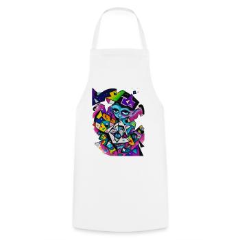 Graffiti - Tablier de cuisine - blanc - Devant - AI Model Male 185 dark (185cm)