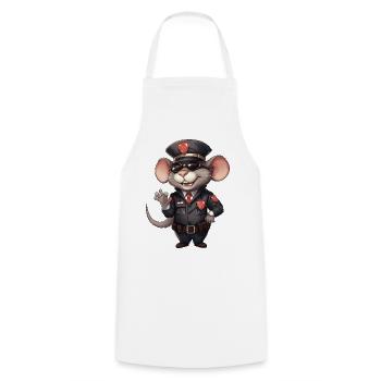 Ratten Polizist - Kochschürze - Weiß - Vorne - AI Model Male 185 dark (185cm)