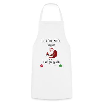Santa Claus Calls Me Funny Gift Merry Gift T-Shirt - Cooking Apron - white - Front - AI Model Male 185 dark (185cm)
