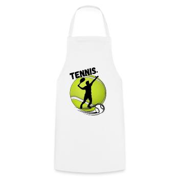Tennis Player Silhouette on Tennis Ball - Cooking Apron - white - Front - AI Model Male 185 dark (185cm)