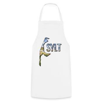 Watercolor Map of Sylt - Cooking Apron - white - Front - AI Model Male 185 dark (185cm)