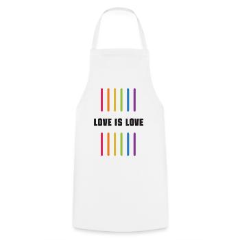 LGBT Pride Monat - Liebe ist Liebe - Kochschürze - Weiß - Vorne - AI Model Male 185 dark (185cm)