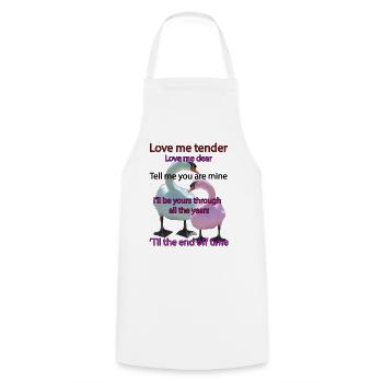 Love me tender - Cooking Apron - white - Front - AI Model Male 185 dark (185cm)