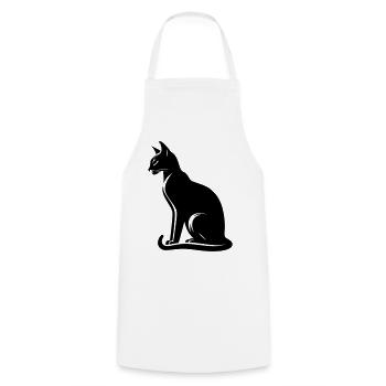 Abessiner Katze - Kochschürze - Weiß - Vorne - AI Model Male 185 dark (185cm)