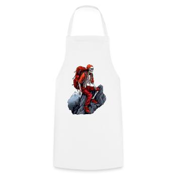 Skeletons Mountaineer / Hiking Skeleton - Cooking Apron - white - Front - AI Model Male 185 dark (185cm)
