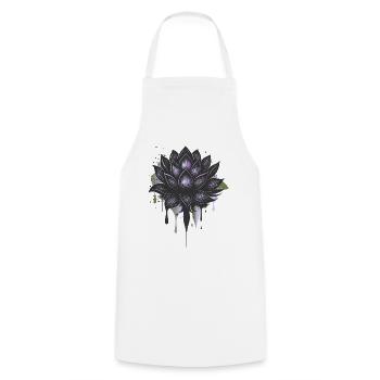 Fleur de lotus foncé avec dégradé et effet - Tablier de cuisine - blanc - Devant - AI Model Male 185 dark (185cm)