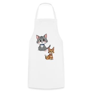 Playful cats on cute design - Cooking Apron - white - Front - AI Model Male 185 dark (185cm)